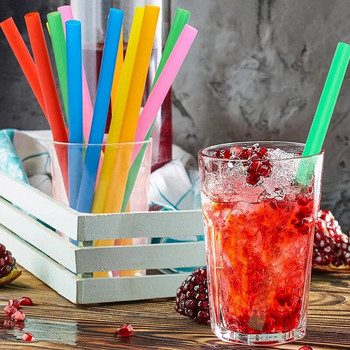 100 бр. Разноцветни сламки за еднократна употреба Пластмасови сламки Milktea Сламка за пиене на сок за рожден ден Аксесоари за сватбени партита