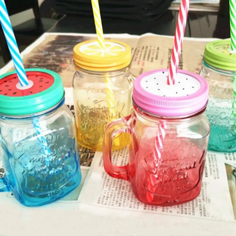 30 vienetų daugkartinio naudojimo kieto plastiko šiaudeliai be Bpa 19 cm ilgio gėrimo šiaudeliai stiklinėms Mason Stiklainiai su valymo šepetėliu Cutabl Y8w9