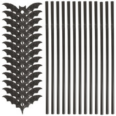 50 σετ Μαύρα καλαμάκια για πάρτι για νυχτερίδες Creative Straws Party Supplies Πλαστικό καλαμάκι για κατανάλωση