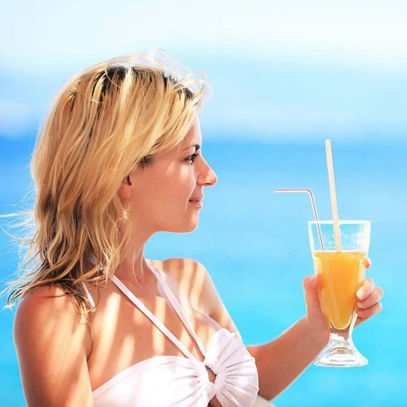 100 τμχ Πλαστικά καλαμάκια πόσιμου Πολύχρωμο καλαμάκι μιας χρήσης για κουζινικά μπαρ Γάμος Γενέθλια Ποτό Αξεσουάρ