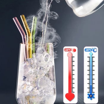 Сламки от високо боросиликатно стъкло Екологични сламки за многократна употреба за смутита Аксесоари за коктейли Барове Сламки с четки