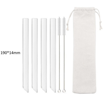 Kõrge boorsilikaadisisaldusega korduvkasutatav joogikõrs Keskkonnasõbralik klaaskõrs mullitee smuutide baari tarvikud pintslikotiga põhk