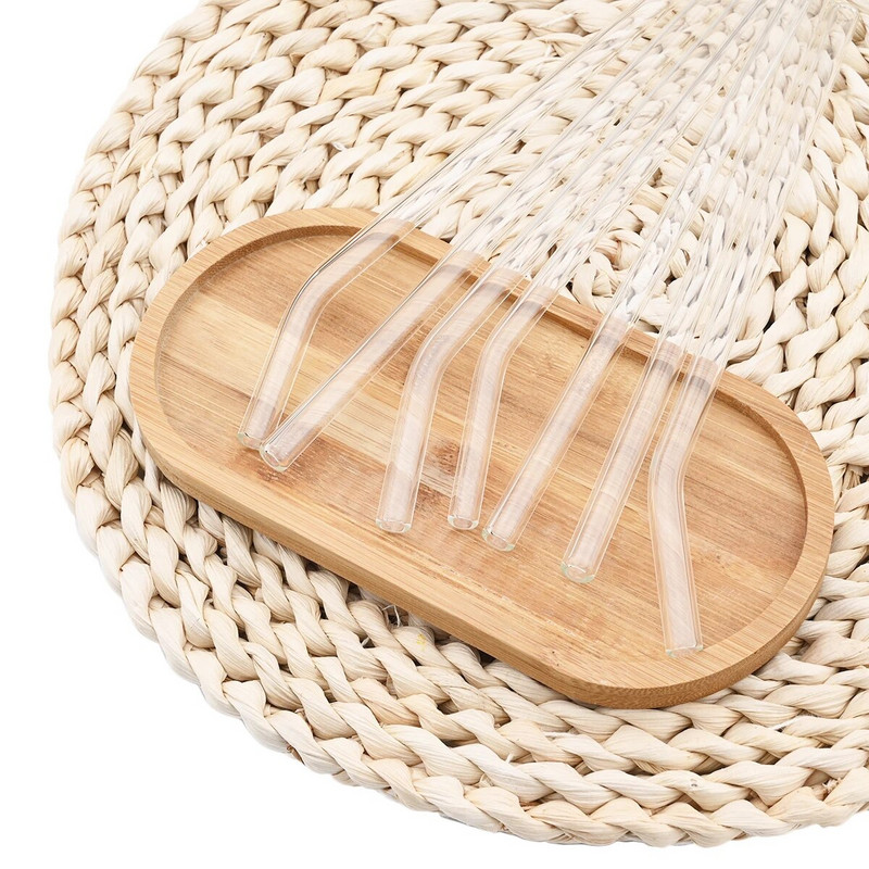 Kõrge boorsilikaadisisaldusega korduvkasutatav joogikõrs Keskkonnasõbralik klaaskõrs mullitee smuutide baari tarvikud pintslikotiga põhk