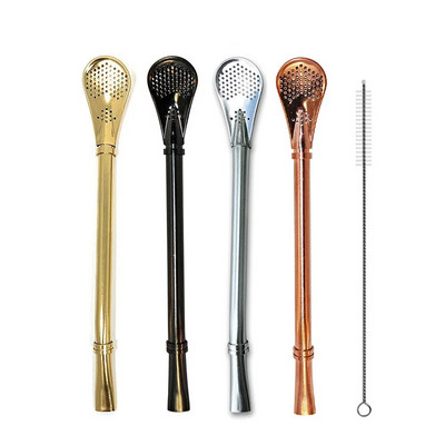 4tk Yerba Mate põhufilter +1 hari korduvkasutatav 304 roostevabast terasest Bombilla joogikõrs metallist teetööriistad baaritarvikud