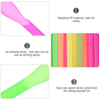 Straws Spoon Snow Plastic Cone Straw Scoop Κώνοι Smoothie μιας χρήσης Προμήθειες πόσιμου για επαναχρησιμοποιούμενα κύπελλα Bombilla