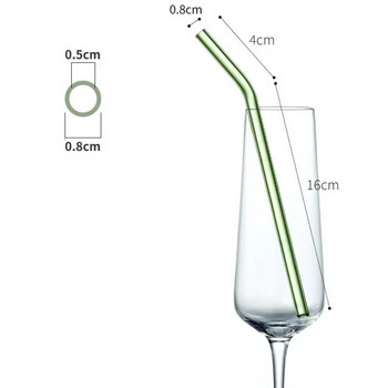 200*8mm Διαφανή γυάλινα καλαμάκια για Smoothies Κοκτέιλ Καλαμάκια Υγιεινά επαναχρησιμοποιήσιμα καλαμάκια φιλικά προς το περιβάλλον Αξεσουάρ ποτών