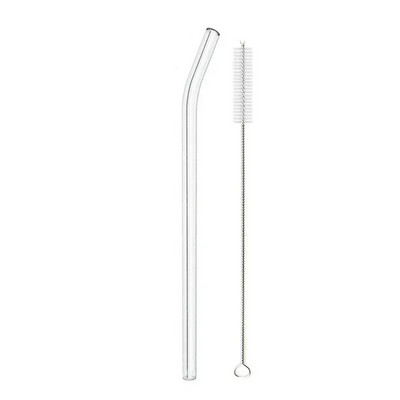 200*8 mm prozirne staklene slamke za smoothieje, koktele, slamke za piće, zdrave ekološki prihvatljive slamke za višekratnu upotrebu, pribor za piće