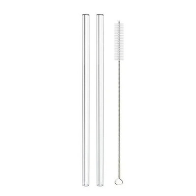 200*8 mm prozirne staklene slamke za smoothieje, koktele, slamke za piće, zdrave ekološki prihvatljive slamke za višekratnu upotrebu, pribor za piće