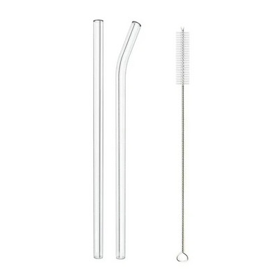 200*8 mm prozirne staklene slamke za smoothieje, koktele, slamke za piće, zdrave ekološki prihvatljive slamke za višekratnu upotrebu, pribor za piće