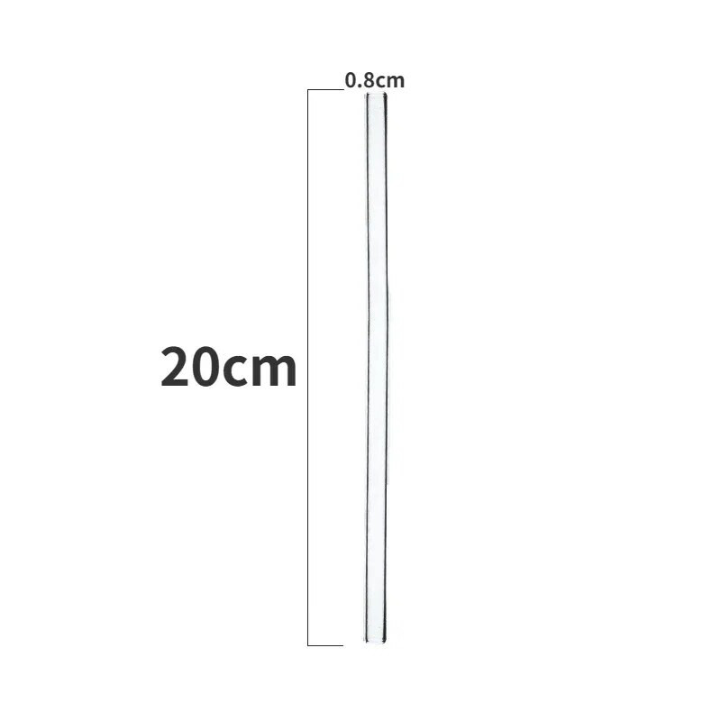 200*8 mm prozirne staklene slamke za smoothieje, koktele, slamke za piće, zdrave ekološki prihvatljive slamke za višekratnu upotrebu, pribor za piće