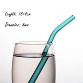 1/5 vnt. spalvotas karščiui atsparus didelio borosilikato stiklo šiaudelis skaidrus tiesus vamzdis išlenktas vamzdis, pasvirusi burna pieno arbatos šiaudelis