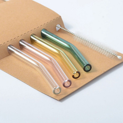 Värviline korduvkasutatavate klaaskõrte komplekt mahla / joogi / smuuti / shakemile jaoks, nõudepesumasinas ohutu ja purunemiskindel.