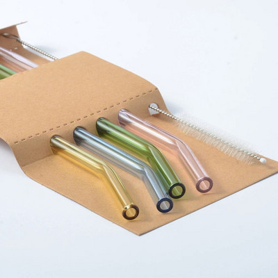 Värviline korduvkasutatavate klaaskõrte komplekt mahla / joogi / smuuti / shakemile jaoks, nõudepesumasinas ohutu ja purunemiskindel.