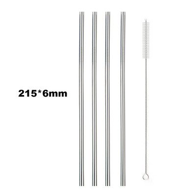 Επαναχρησιμοποιήσιμα μεταλλικά καλαμάκια πόσιμου 304 από ανοξείδωτο ατσάλι ανθεκτικό λυγισμένο ίσιο καλαμάκι πόσιμου με αξεσουάρ πάρτι με πινέλο καθαρισμού