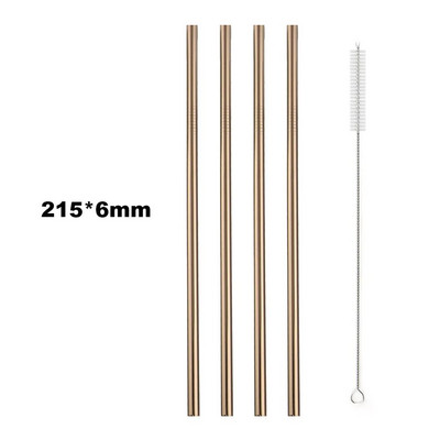 Επαναχρησιμοποιήσιμα μεταλλικά καλαμάκια πόσιμου 304 από ανοξείδωτο ατσάλι ανθεκτικό λυγισμένο ίσιο καλαμάκι πόσιμου με αξεσουάρ πάρτι με πινέλο καθαρισμού