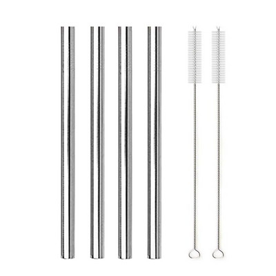 Dideli, platūs daugkartinio naudojimo metaliniai kokteilių šiaudeliai, daugkartinio naudojimo, ekologiški 304 nerūdijančio plieno Boba burbuliukai, skirti baro gėrimo priedui