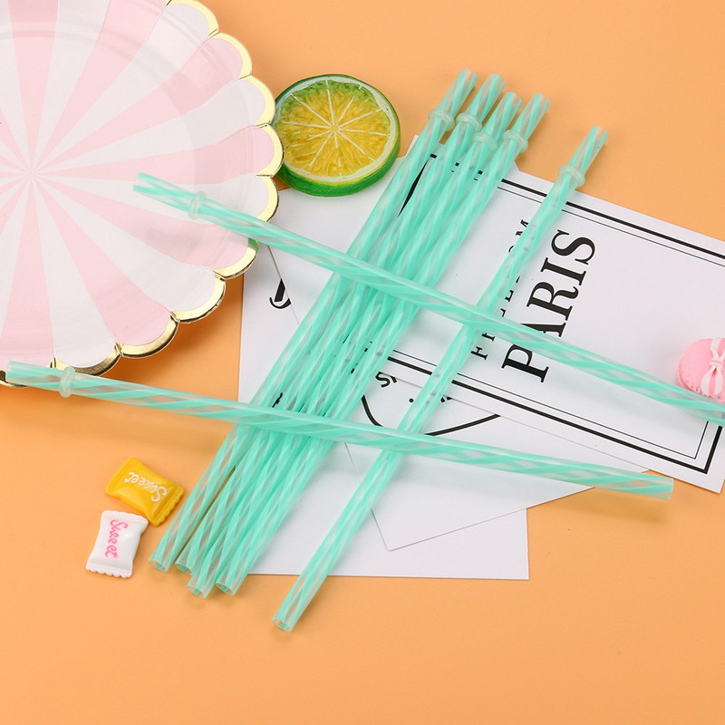 10 tk Korduvkasutatavad kõvast plastist kõrred Värvilised pika joogikõrre pood Mahlaimeja Tugev sirge joogikõrred peotarbed