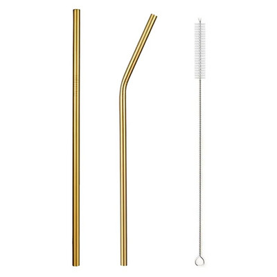 Rainbow värvi korduvkasutatavate metallist õlgede komplekt koos puhastusharjaga 304 roostevabast terasest joogikõrrest piimast jooginõud baari peotarvikuga