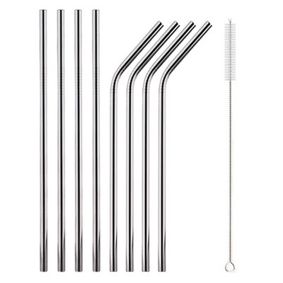 Rainbow värvi korduvkasutatavate metallist õlgede komplekt koos puhastusharjaga 304 roostevabast terasest joogikõrrest piimast jooginõud baari peotarvikuga