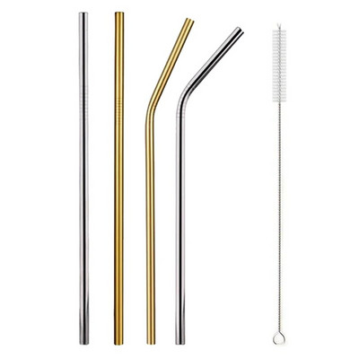 Rainbow värvi korduvkasutatavate metallist õlgede komplekt koos puhastusharjaga 304 roostevabast terasest joogikõrrest piimast jooginõud baari peotarvikuga