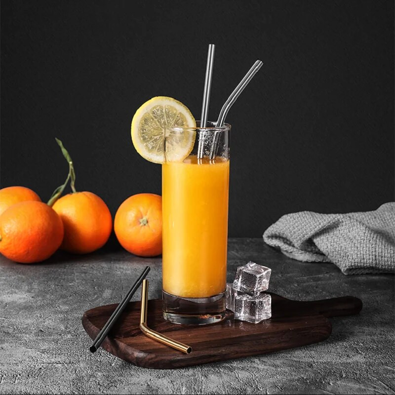 Rainbow värvi korduvkasutatavate metallist õlgede komplekt koos puhastusharjaga 304 roostevabast terasest joogikõrrest piimast jooginõud baari peotarvikuga