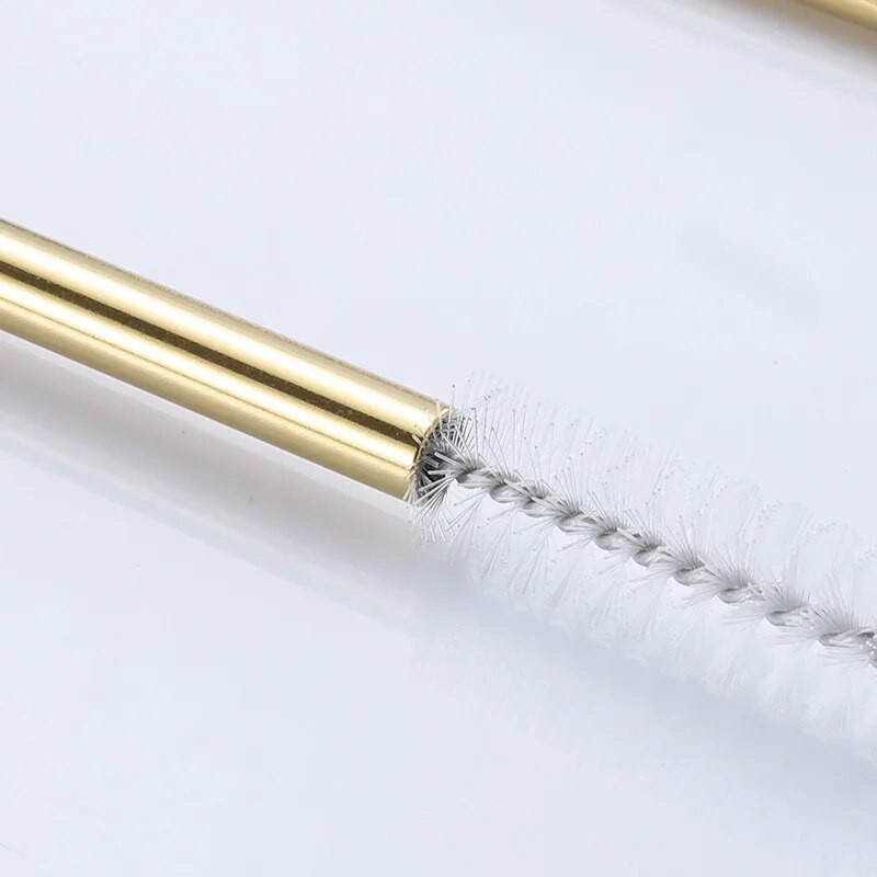 Rainbow värvi korduvkasutatavate metallist õlgede komplekt koos puhastusharjaga 304 roostevabast terasest joogikõrrest piimast jooginõud baari peotarvikuga