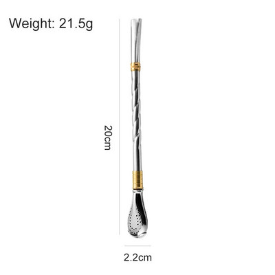 Geriamasis šiaudelis Yerba Mate arbatos šaukštelis Gėrimų indai Nerūdijančio plieno Daugkartinio naudojimo šiaudeliai Metaliniai plaunami arbatos filtrai Kokteilių gėrimų baras