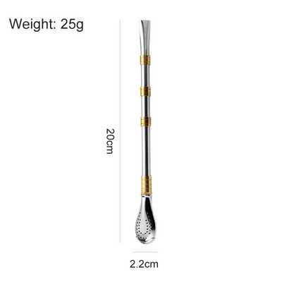 Geriamasis šiaudelis Yerba Mate arbatos šaukštelis Gėrimų indai Nerūdijančio plieno Daugkartinio naudojimo šiaudeliai Metaliniai plaunami arbatos filtrai Kokteilių gėrimų baras