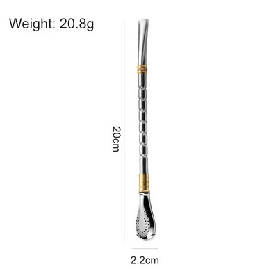 Geriamasis šiaudelis Yerba Mate arbatos šaukštelis Gėrimų indai Nerūdijančio plieno Daugkartinio naudojimo šiaudeliai Metaliniai plaunami arbatos filtrai Kokteilių gėrimų baras