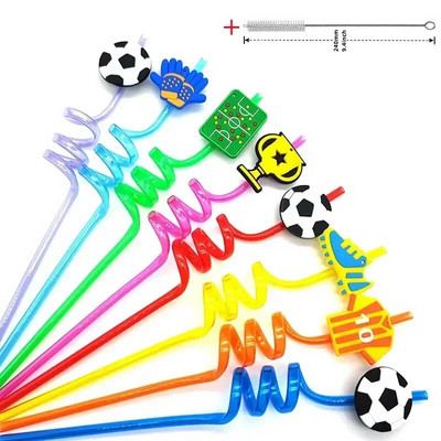 8 vnt 26 cm animacinių filmų vienaragiai / gaisrinis automobilis / automobilis / Havajų paplūdimio plastikiniai gėrimo šiaudeliai Daugkartiniai spiraliniai šiaudeliai Vaikų gimtadienio dekoras