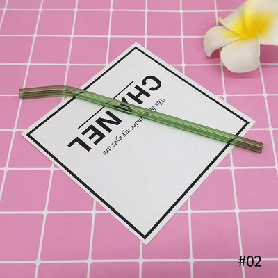 Daugkartinio naudojimo skaidraus stiklo šiaudeliai Ekologiški karščiui atsparūs didelio borosilikato geriamieji šiaudeliai, skirti sultims, pieno, kavos barų gėrimams