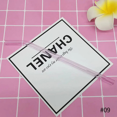 Daugkartinio naudojimo skaidraus stiklo šiaudeliai Ekologiški karščiui atsparūs didelio borosilikato geriamieji šiaudeliai, skirti sultims, pieno, kavos barų gėrimams