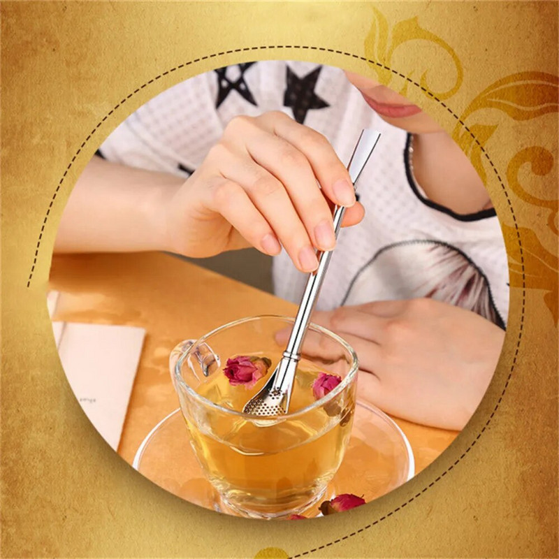 Best seller 1 τεμ. άχυρο πόσιμο από ανοξείδωτο ατσάλι Yerba Mate Straw Gourd Bombilla Κουτάλια επαναχρησιμοποιήσιμα Metal Pro Tools Bar Αξεσουάρ