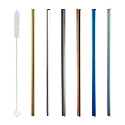 Σε σχήμα καρδιάς από ανοξείδωτο ατσάλι με άχυρο πόσιμο, επαναχρησιμοποιούμενο με καθαρότερη βούρτσα μεταλλικά καλαμάκια Πολύχρωμο αξεσουάρ για κοκτέιλ μπαρ χυμών