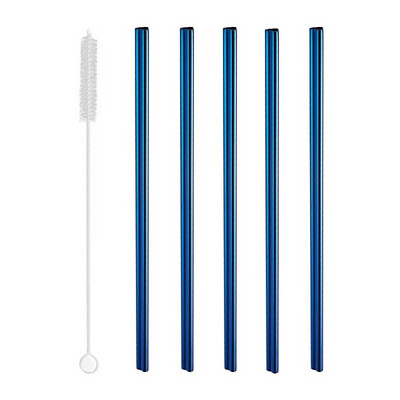 Σε σχήμα καρδιάς από ανοξείδωτο ατσάλι με άχυρο πόσιμο, επαναχρησιμοποιούμενο με καθαρότερη βούρτσα μεταλλικά καλαμάκια Πολύχρωμο αξεσουάρ για κοκτέιλ μπαρ χυμών