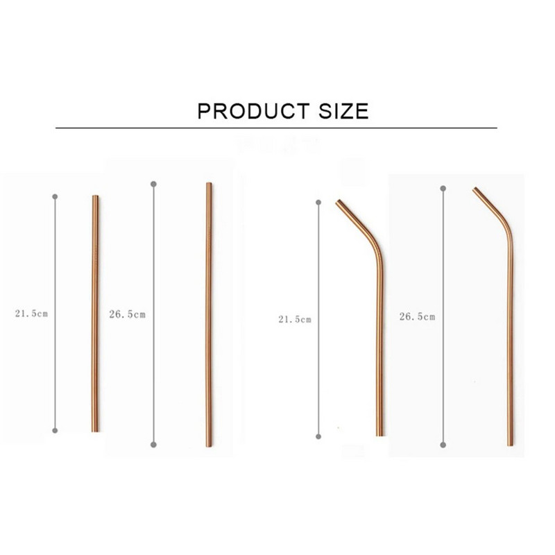 Gėrimo vamzdelis vaivorykštės spalva Creative Juoda/sidabrinė/auksinė/rožinė auksinė 304 nerūdijančio plieno gėrimų reikmenys sulčių šiaudeliai, daugkartinio naudojimo