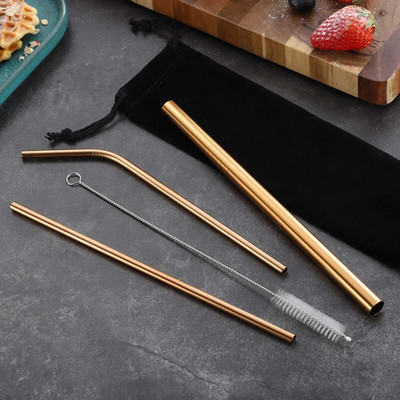 304 Nerūdijančio plieno šiaudeliai vaivorykštės burbulų arbatos Boba gėrimo šiaudeliai Daugkartiniai metaliniai šiaudeliai kokteilių sulčių baro vakarėliui