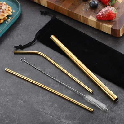 304 Nerūdijančio plieno šiaudeliai vaivorykštės burbulų arbatos Boba gėrimo šiaudeliai Daugkartiniai metaliniai šiaudeliai kokteilių sulčių baro vakarėliui