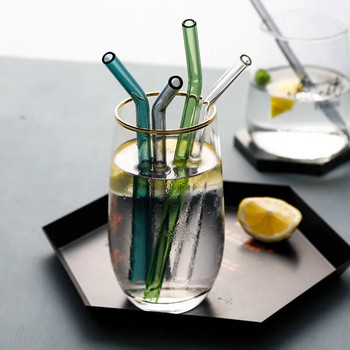 Цветни стъклени сламки Многократна сламка за пиене Екологична сламка от високо боросиликатно стъкло Стъклени сувенири Бар Drinkware Tube Party