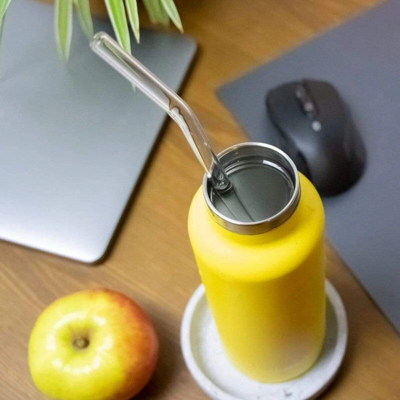 6 τεμ. 3 μεγεθών γυάλινα καλαμάκια Επαναχρησιμοποιήσιμα καλαμάκια πόσιμου για κοκτέιλ Smoothies Διάφανα φιλικά προς το περιβάλλον μακριά μπουκάλια Γυάλινα καλαμάκια