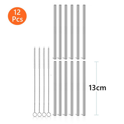 13/16 cm trumpi 304 nerūdijančio plieno šiaudeliai Metaliniai šiaudeliai Daugkartiniai gėrimo šiaudeliai kokteilių baro vakarėliui Ekologiški gėrimų indai