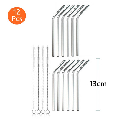13/16 cm trumpi 304 nerūdijančio plieno šiaudeliai Metaliniai šiaudeliai Daugkartiniai gėrimo šiaudeliai kokteilių baro vakarėliui Ekologiški gėrimų indai