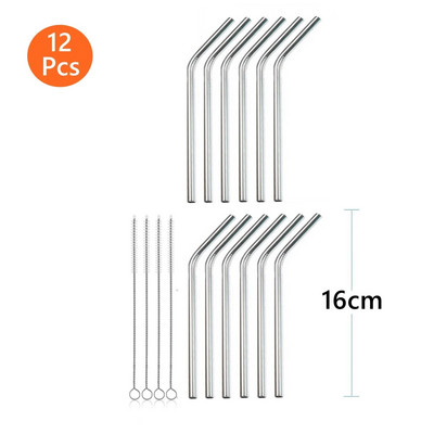 13/16 cm trumpi 304 nerūdijančio plieno šiaudeliai Metaliniai šiaudeliai Daugkartiniai gėrimo šiaudeliai kokteilių baro vakarėliui Ekologiški gėrimų indai
