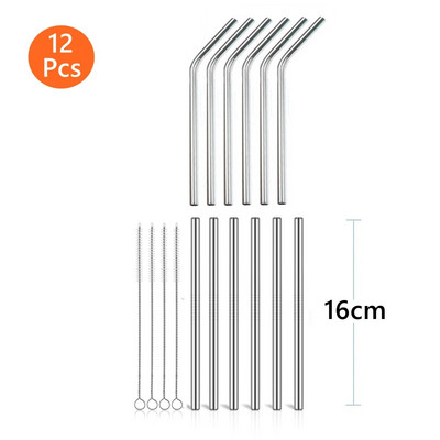 13/16 cm trumpi 304 nerūdijančio plieno šiaudeliai Metaliniai šiaudeliai Daugkartiniai gėrimo šiaudeliai kokteilių baro vakarėliui Ekologiški gėrimų indai