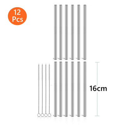 13/16 cm trumpi 304 nerūdijančio plieno šiaudeliai Metaliniai šiaudeliai Daugkartiniai gėrimo šiaudeliai kokteilių baro vakarėliui Ekologiški gėrimų indai