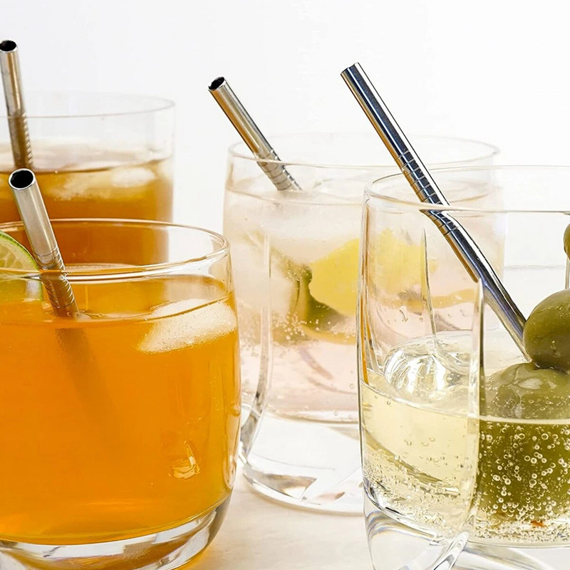 13/16 cm trumpi 304 nerūdijančio plieno šiaudeliai Metaliniai šiaudeliai Daugkartiniai gėrimo šiaudeliai kokteilių baro vakarėliui Ekologiški gėrimų indai