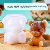 Väike karu jäätisevorm toidukvaliteediga silikoonist jääkast leibkonna multifilmi mudel kohv jääkile karu jäätisevorm