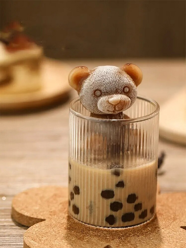 Väike karu jäätisevorm toidukvaliteediga silikoonist jääkast leibkonna multifilmi mudel kohv jääkile karu jäätisevorm