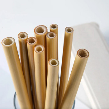 Комплект сламки за многократна употреба с четка Бамбукова сламка за пиене Екологични естествени бамбукови сламки за аксесоари за парти бар Съдове