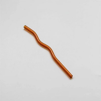 8X200mm opakovane použiteľná slamka na pitie z borosilikátového skla, 1 ks, vlnitá farebná slamka, barový nástroj, hrdzavý párty doplnok